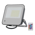 Projecteur RGBW à intensité variable LED/50W/230V IP65 gris + télécommande