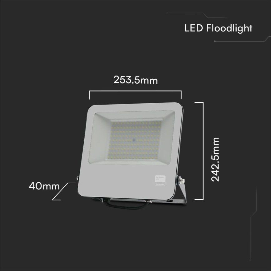 Projecteur SAMSUNG CHIP LED/100W/230V 6400K IP65 noir