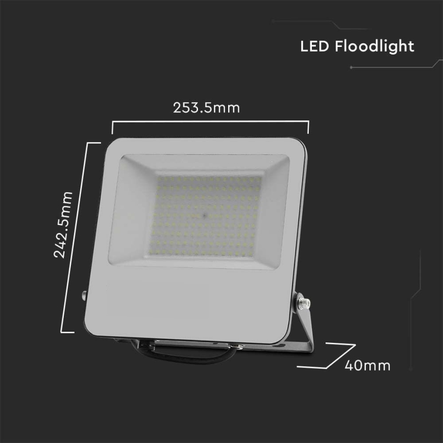 Projecteur SAMSUNG CHIP LED/100W/230V 6500K IP65 noir