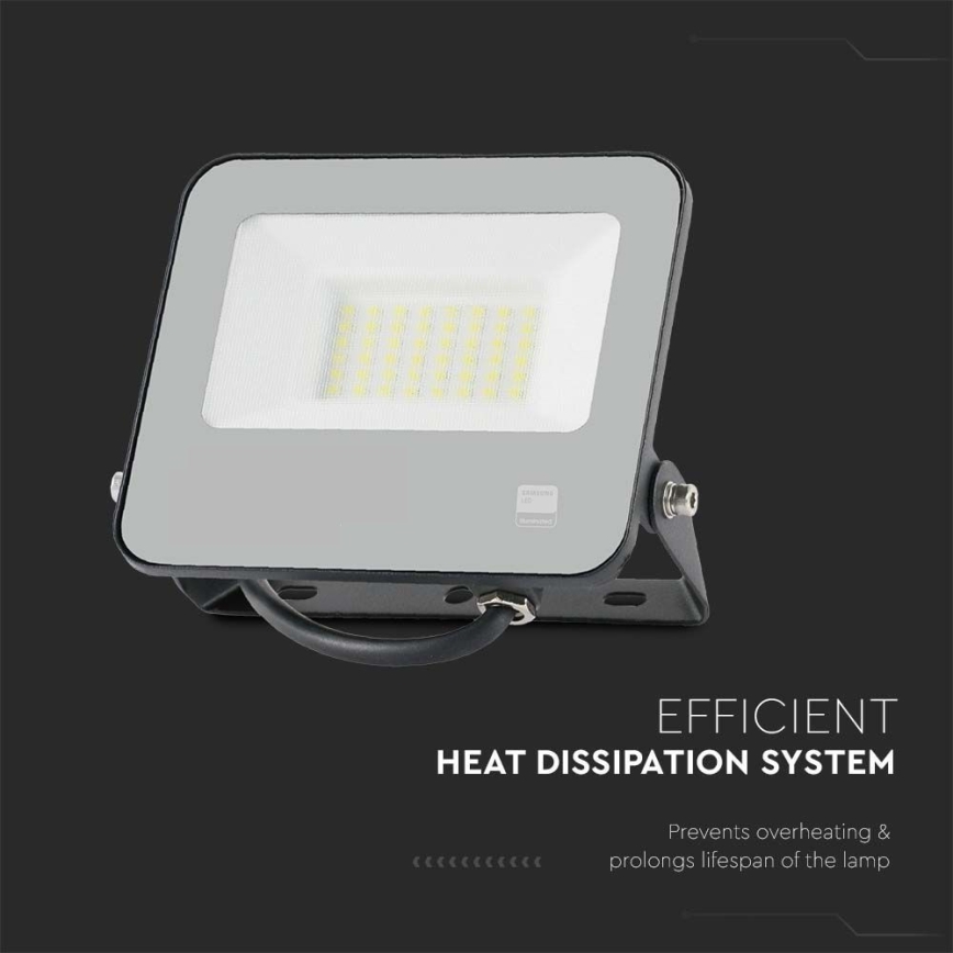 Projecteur SAMSUNG CHIP LED/30W/230V 4000K IP65 noir