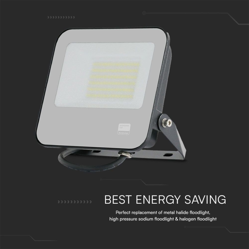 Projecteur SAMSUNG CHIP LED/50W/230V 4000K IP65 noir