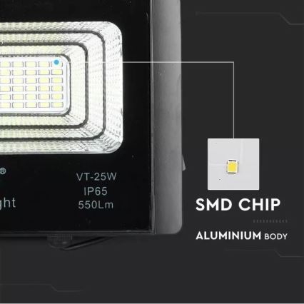 Projecteur solaire à intensité variable LED/12W/3,2V 6000K IP65 5000 mAh + Télécommande