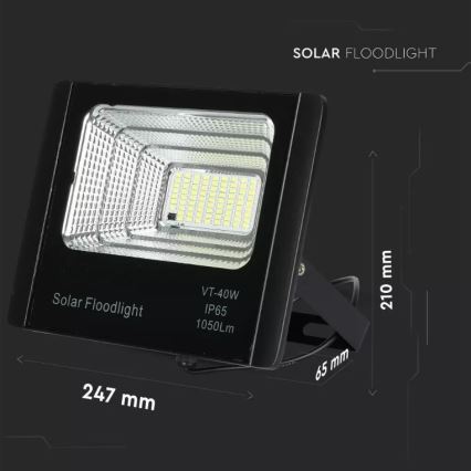 Projecteur solaire à intensité variable LED/16W/3,2V 4000K IP65 10000 mAh + Télécommande