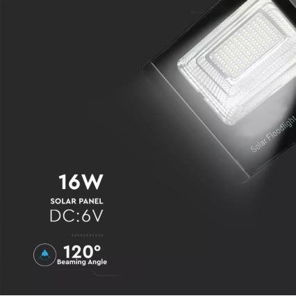 Projecteur solaire à intensité variable LED/16W/3,2V 4000K IP65 10000 mAh + Télécommande