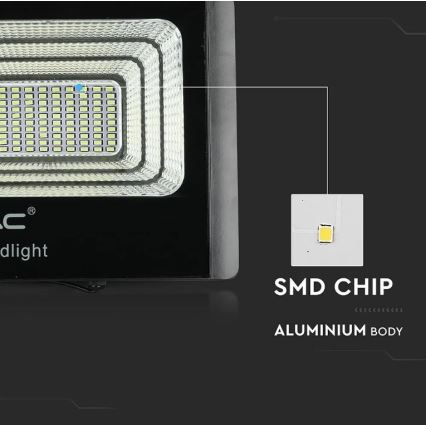 Projecteur solaire à intensité variable LED/20W/6,4V 4000K IP65 10000 mAh + Télécommande
