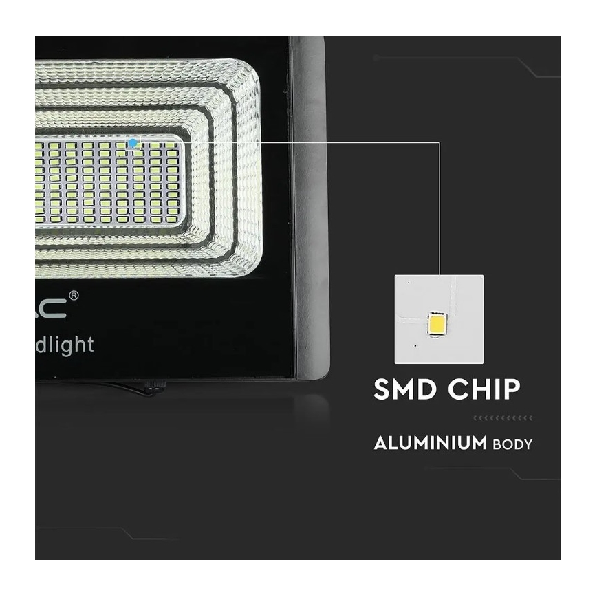 Projecteur solaire à intensité variable LED/20W/6,4V 4000K IP65 10000 mAh + Télécommande