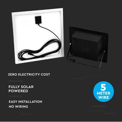Projecteur solaire à intensité variable LED/20W/6,4V 4000K IP65 10000 mAh + Télécommande