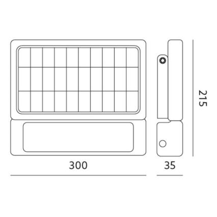 Projecteur solaire avec détecteur LED/10W/3,7V 4000K IP65 7200 mAh