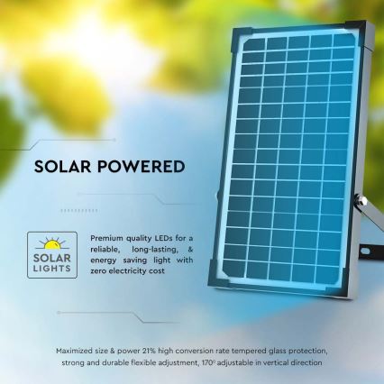 Projecteur solaire avec détecteur LED/30W/6,4V 4000K 6000 mAh + Télécommande