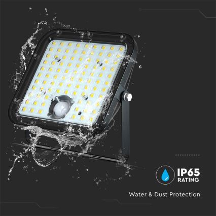 Projecteur solaire avec détecteur LED/30W/6,4V 4000K 6000 mAh + Télécommande