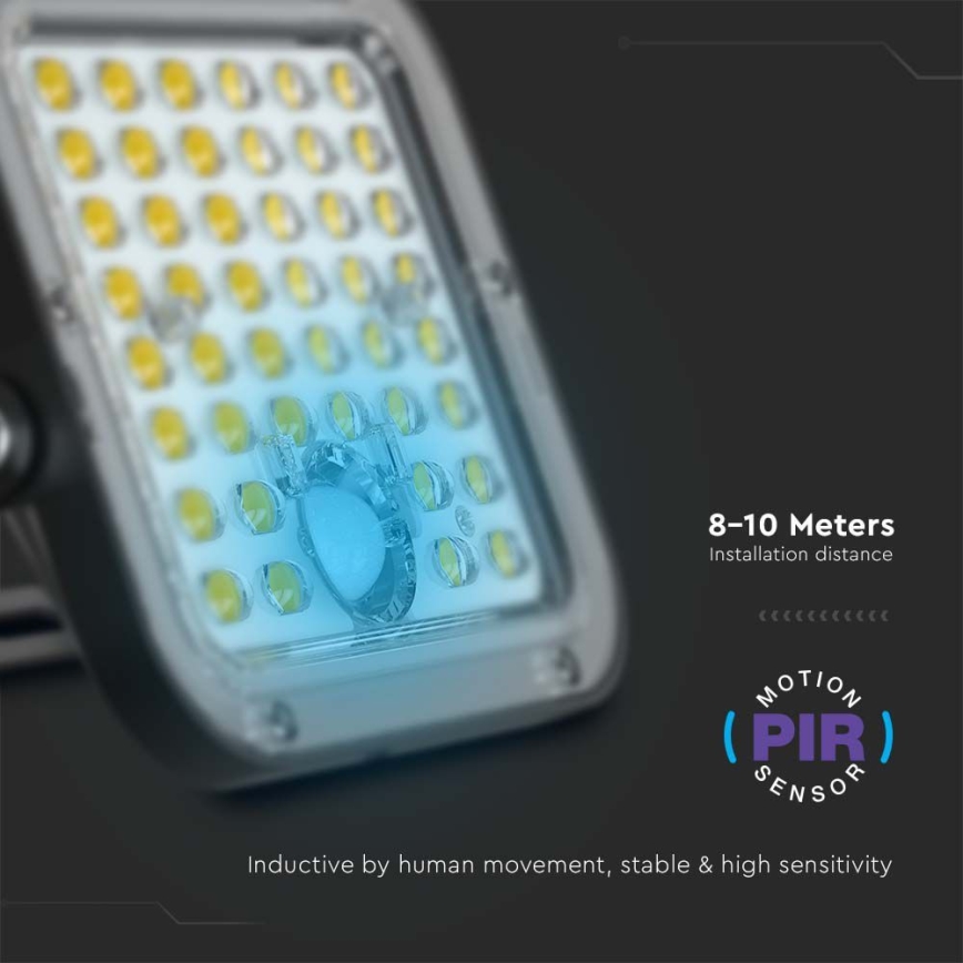 Projecteur solaire avec détecteur LED/30W/6,4V 4000K 6000 mAh + Télécommande