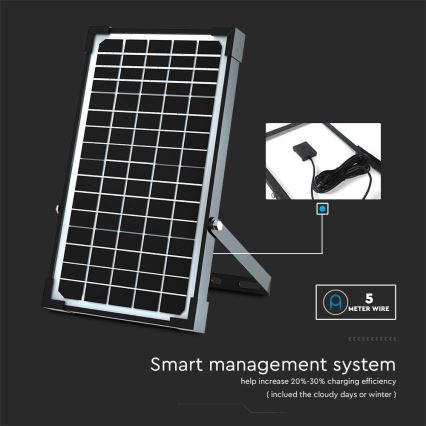 Projecteur solaire avec détecteur LED/30W/6,4V 4000K 6000 mAh + Télécommande