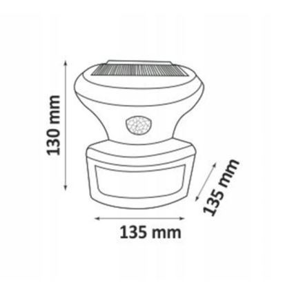 Projecteur solaire avec détecteur LED/5W/3,7V 2000 mAh IP44
