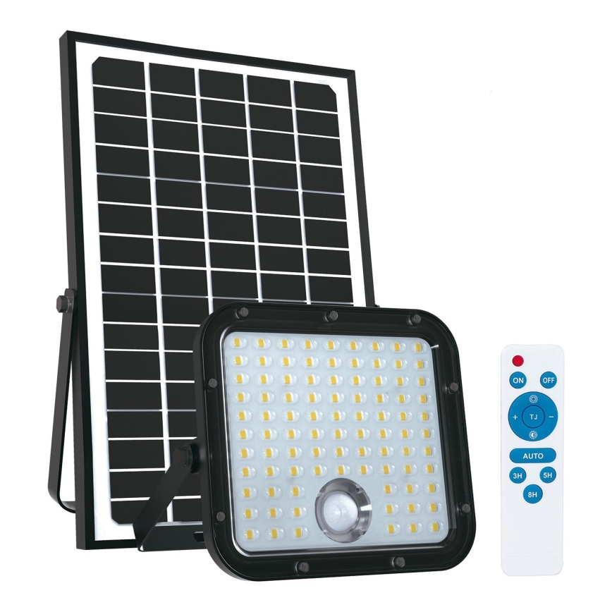 Projecteur solaire d'extérieur avec détecteur LED/30W/6,4V 4000K IP65 6000 mAh + Télécommande