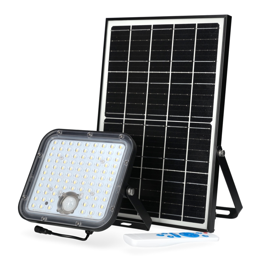 Projecteur solaire d'extérieur avec détecteur LED/30W/6,4V 4000K IP65 6000 mAh + Télécommande