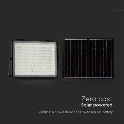 Projecteur solaire d'extérieur LED/200W/3,2V 4000K noir IP65 16000 mAh + Télécommande