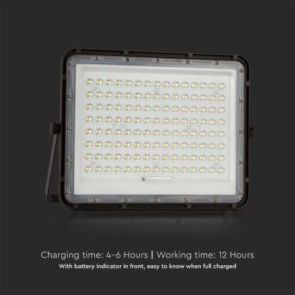 Projecteur solaire d'extérieur LED/200W/3,2V 4000K noir IP65 16000 mAh + Télécommande