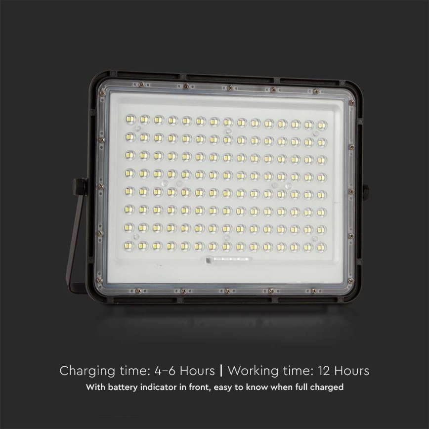 Projecteur solaire d'extérieur LED/200W/3,2V 4000K noir IP65 16000 mAh + Télécommande