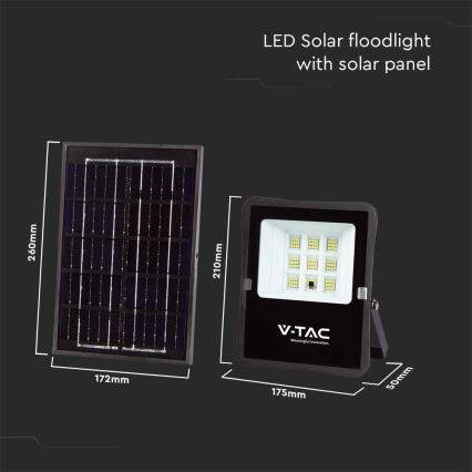 Projecteur solaire d'extérieur LED/6W/3,2V 4000K IP65 + télécommande