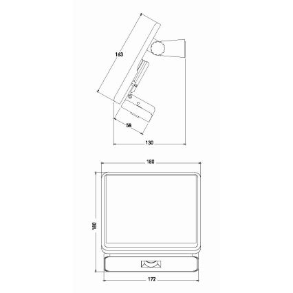 Projecteur solaire extérieur avec détecteur LED/8W/3,7V 2000 mAh IP54 noir
