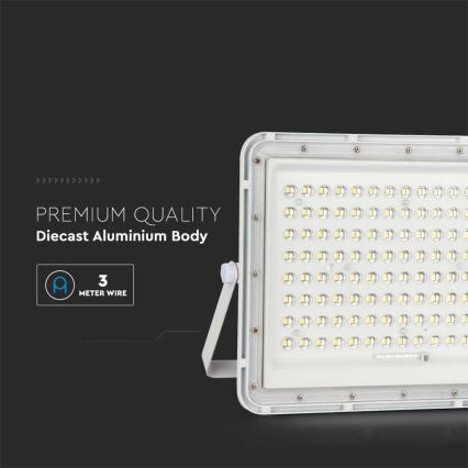 Projecteur solaire extérieur LED/20W/3,2V 4000K blanc IP65 + télécommande