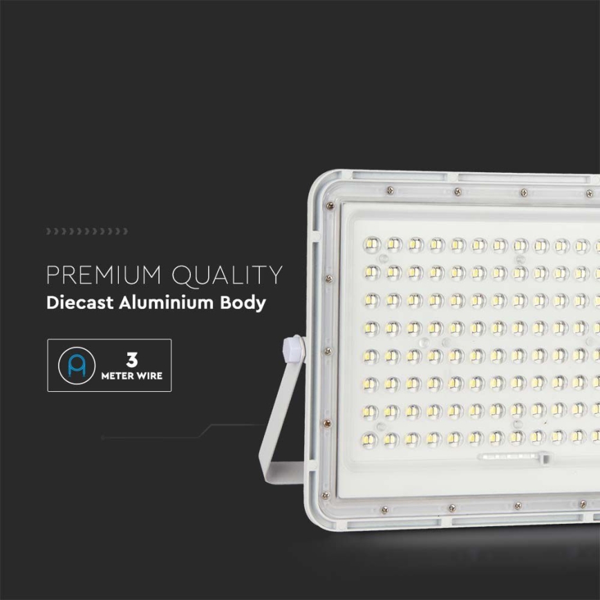 Projecteur solaire extérieur LED/20W/3,2V 6400K blanc IP65 + télécommande