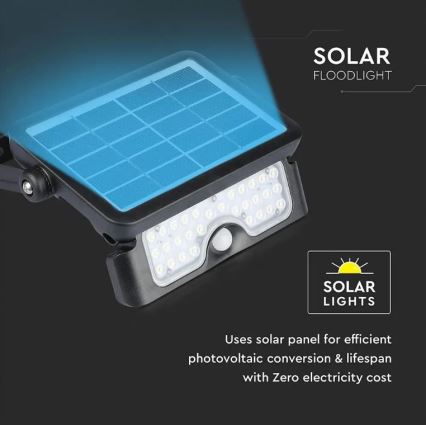 Projecteur solaire LED avec capteur LED/5W/3,7V IP65 4000K 3000 mAh