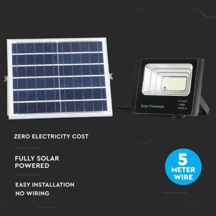 Projecteur solaire LED dimmable LED/16W/3,2V 4000K IP65 10000 mAh + télécommande