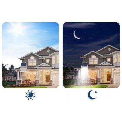 Projecteur solaire LED dimmable LED/100W/3,2V 5000K 10500 mAh IP65 noir + télécommande