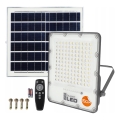 Projecteur solaire LED dimmable LED/150W/3,2V 5000K 15000 mAh IP65 noir + télécommande