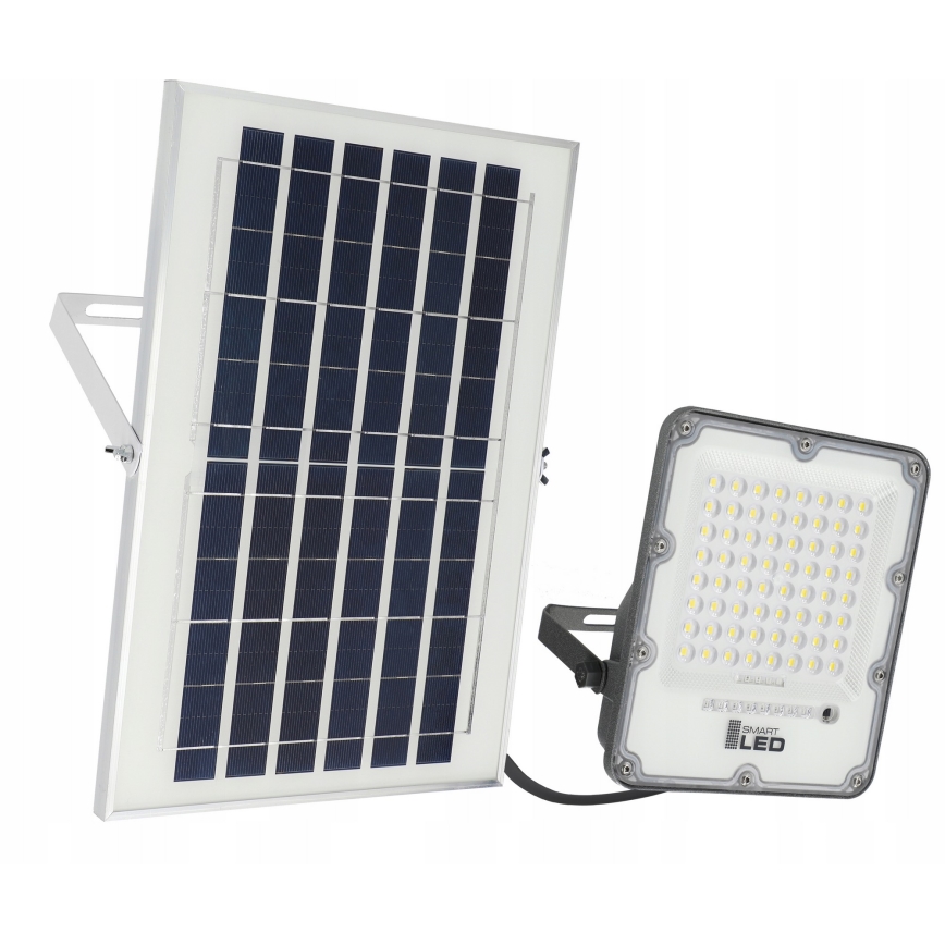 Projecteur solaire LED dimmable 50W/3,2V 5000K 6000 mAh IP65 noir + télécommande