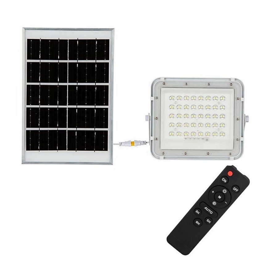 Projecteur solaire LED extérieur à intensité variable LED/10W/3,2V IP65 4000K blanc + télécommande