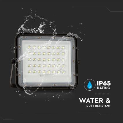 Projecteur solaire LED extérieur à intensité variable LED/10W/3,2V IP65 4000K noir + télécommande