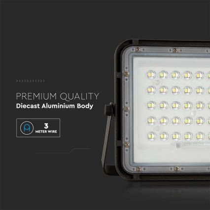 Projecteur solaire LED extérieur à intensité variable LED/10W/3,2V IP65 4000K noir + télécommande