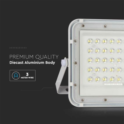 Projecteur solaire LED extérieur à intensité variable LED/15W/3,2V IP65 4000K blanc + télécommande