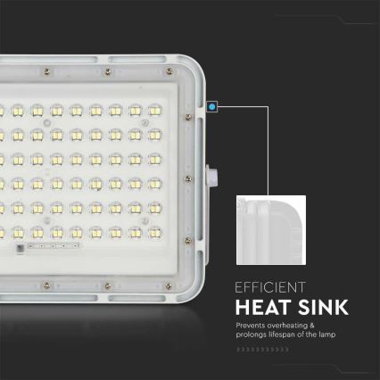 Projecteur solaire LED extérieur à intensité variable LED/15W/3,2V IP65 6400K blanc + télécommande