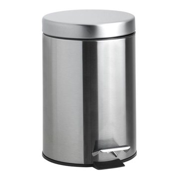 Prullenbak 17 x 25,5 cm RVS/zilverkleurig