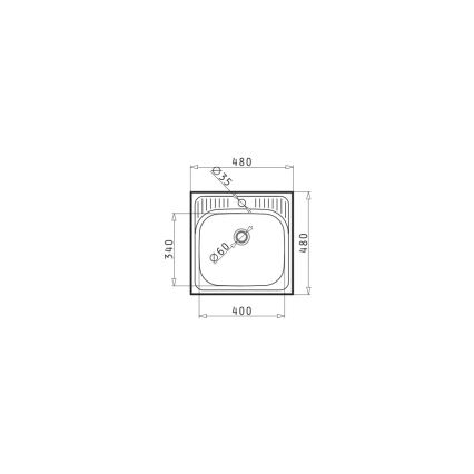 Pyramis 105061001 - Keukenspoelbak ET34 48x48 cm satijn