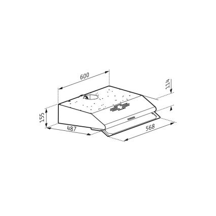 Pyramis 65029502 - Afzuigkap met twee motoren STANDARD 60 cm roestvrij staal