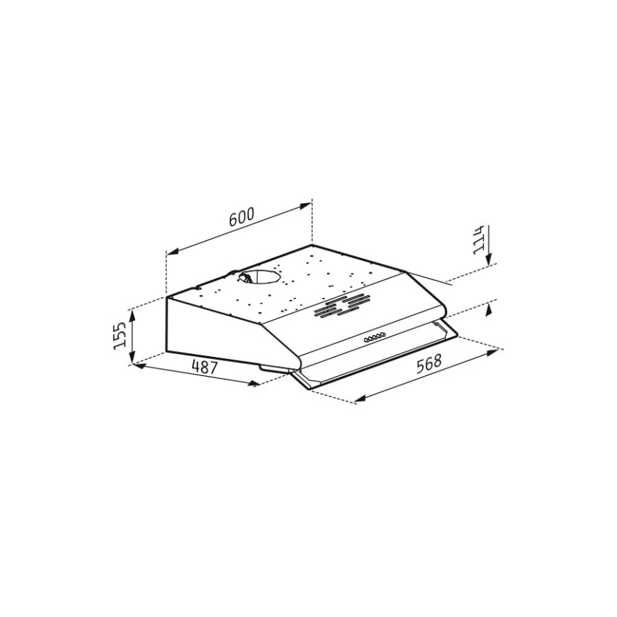 Pyramis 65029502 - Afzuigkap met twee motoren STANDARD 60 cm roestvrij staal