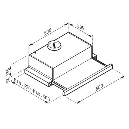 Pyramis 65040001 - Afzuigkap SLIDING NT 60 cm wit