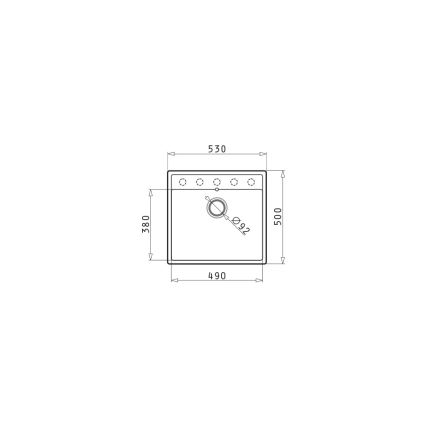 Pyramis 70058401 - Keukenspoelbak CAMEA 50x53 cm graniet/grijs