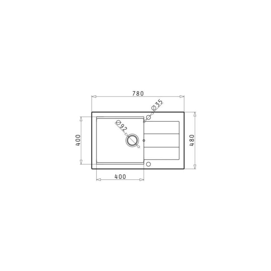 Pyramis 70083601 - Keukenspoelbak SPARTA PLUS LUX 78x48 cm graniet/beige