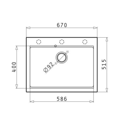 Pyramis 70094201 - Keukenspoelbak SIROS 67x51,5 cm  graniet/zwart