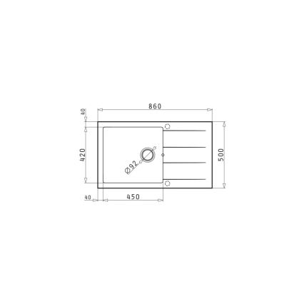 Pyramis 70107111 - Keukenspoelbak ATHLOS 86x50 cm graniet/zwart