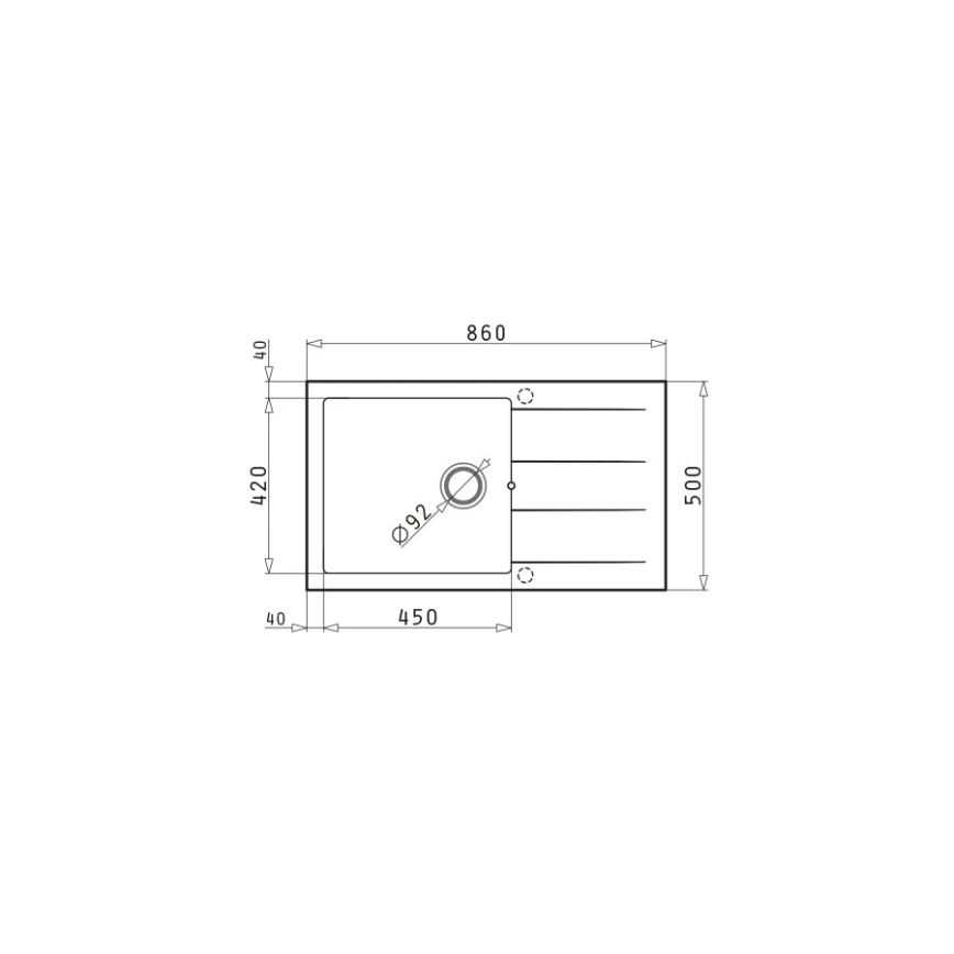 Pyramis 70217801 - Évier de cuisine ATHLOS 86x50 cm granite/noir mat