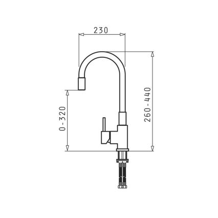 Pyramis 90919638 - Robinet d'évier avec bras flexible FLESSI noir