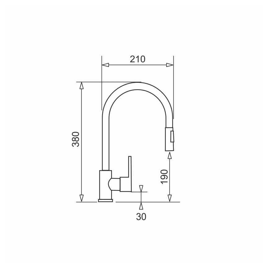 Pyramis 90941338 - Robinet d'évier avec douchette extractible IDEA noir mat