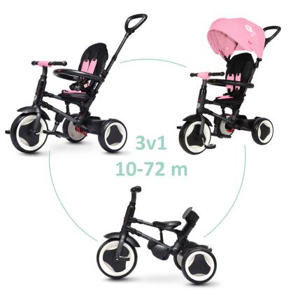 QPlay - 3-in-1 kinderdriewieler RITO EVA roze
