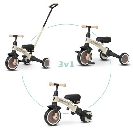 QPlay - 3-in-1 kinderdriewieler STAGER beige